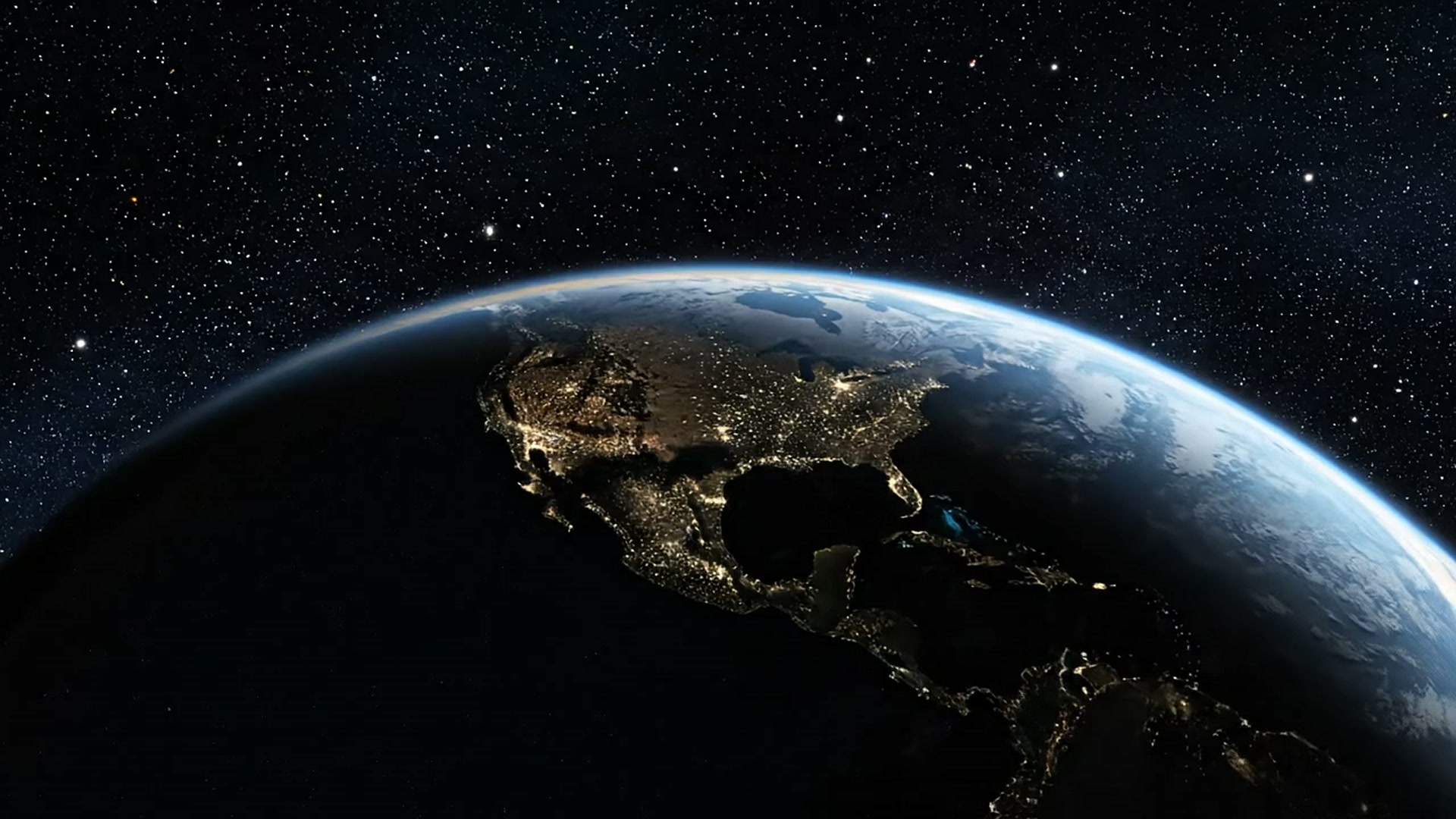 Earth at night seen from space